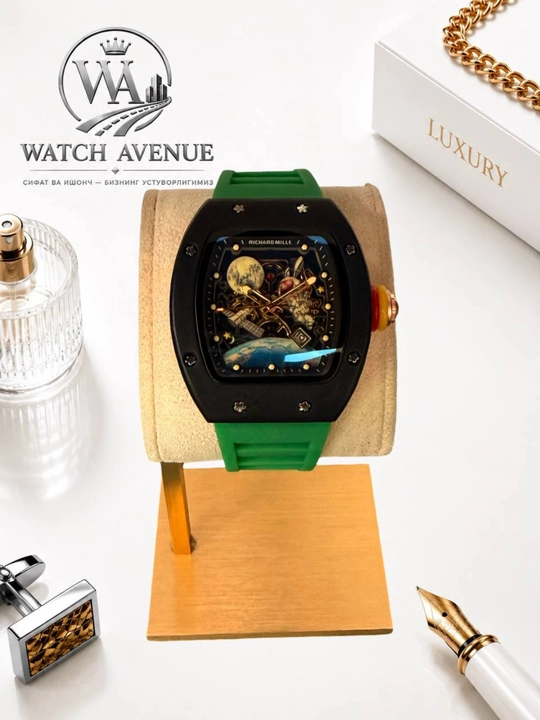 Наручные часы в Richard Mille, кварцевые, с календарем, силиконовый ремешок