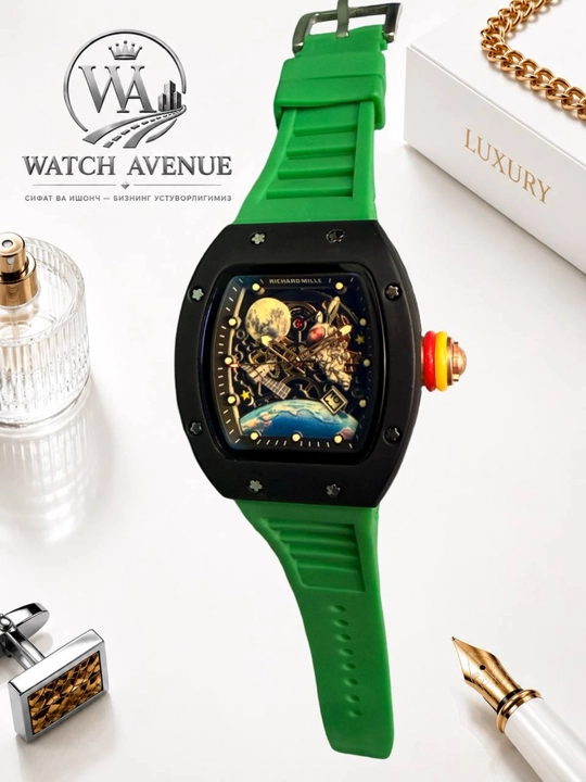 Наручные часы в Richard Mille, кварцевые, с календарем, силиконовый ремешок
