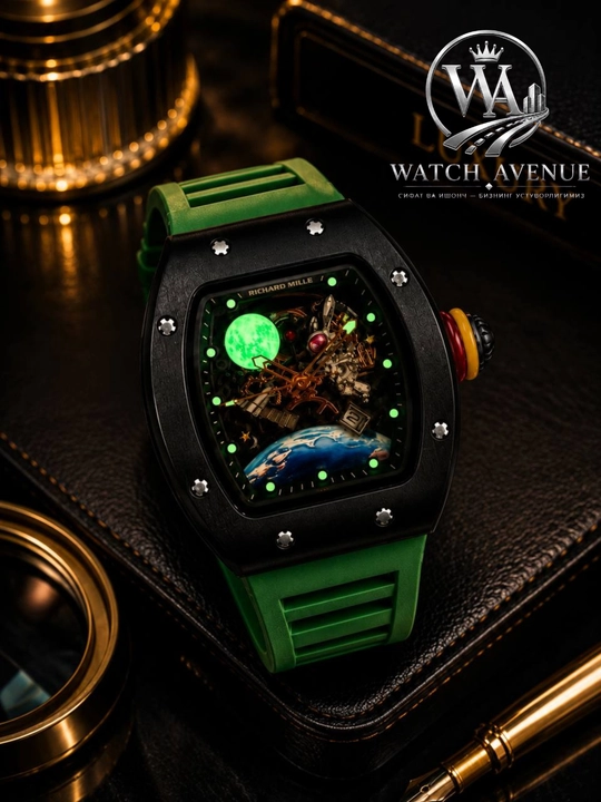 Наручные часы в Richard Mille, кварцевые, с календарем, силиконовый ремешок