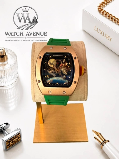 Наручные часы в Richard Mille, кварцевые, с календарем, силиконовый ремешок