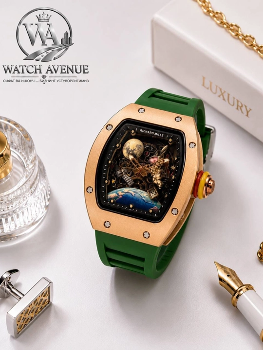 Наручные часы в Richard Mille, кварцевые, с календарем, силиконовый ремешок