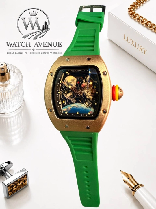 Наручные часы в Richard Mille, кварцевые, с календарем, силиконовый ремешок