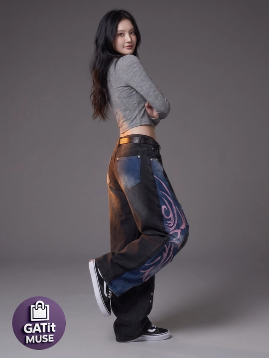 Ayollar baggy jinsi shimlari, keng Y2K, katta o‘lchamli, quvurli