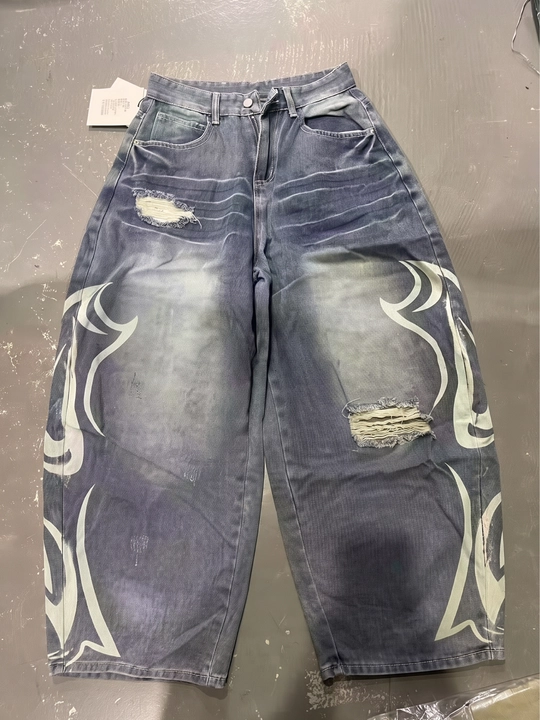 Ayollar baggy jinsi shimlari, keng Y2K, katta o‘lchamli, quvurli