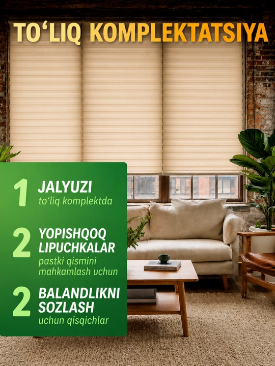 Yopishqoq jalyuzi parda, oyna uchun jalyuzi pardalar