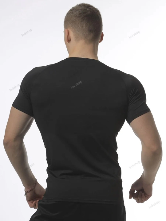 Erkaklar uchun rashgard, sport, fitness va zal uchun kompression futbolka