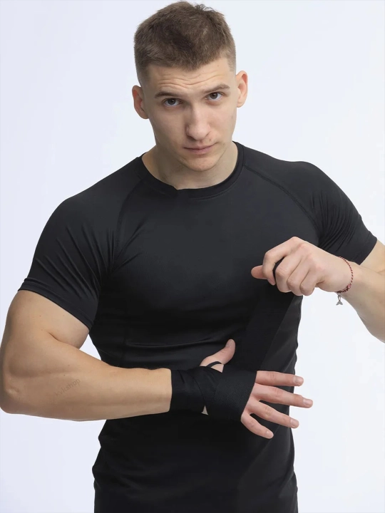 Erkaklar uchun rashgard, sport, fitness va zal uchun kompression futbolka