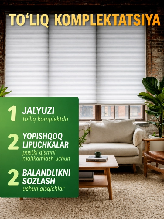 Yopishqoq jalyuzi parda, oyna uchun jalyuzi pardalar