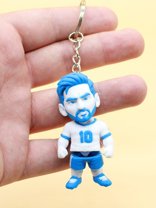 Messi futbolchi figurasi brelok ryukzak uchun, bolalar uchun futbol suveniri 3D
