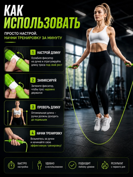 Sport arqoni, mashq arqoni, sakrog`ich, fitnes uchun arqon, boks uchun arqon