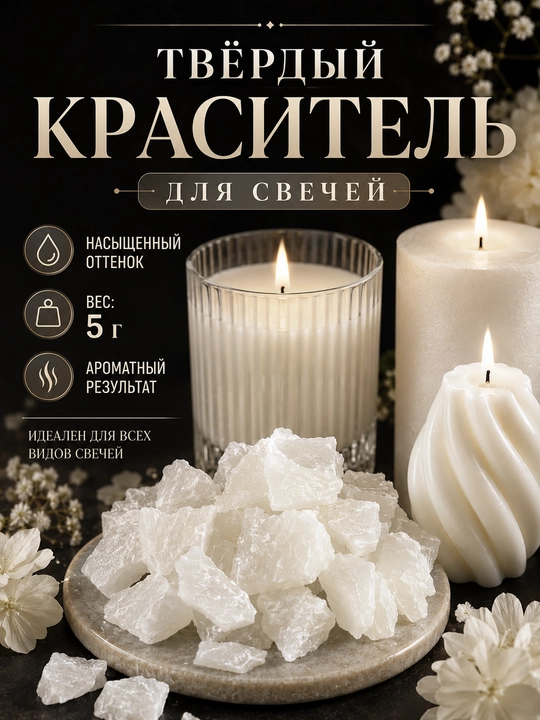 Твёрдый краситель для свечей, пигмент для воска и свечеварения, 5 г - 