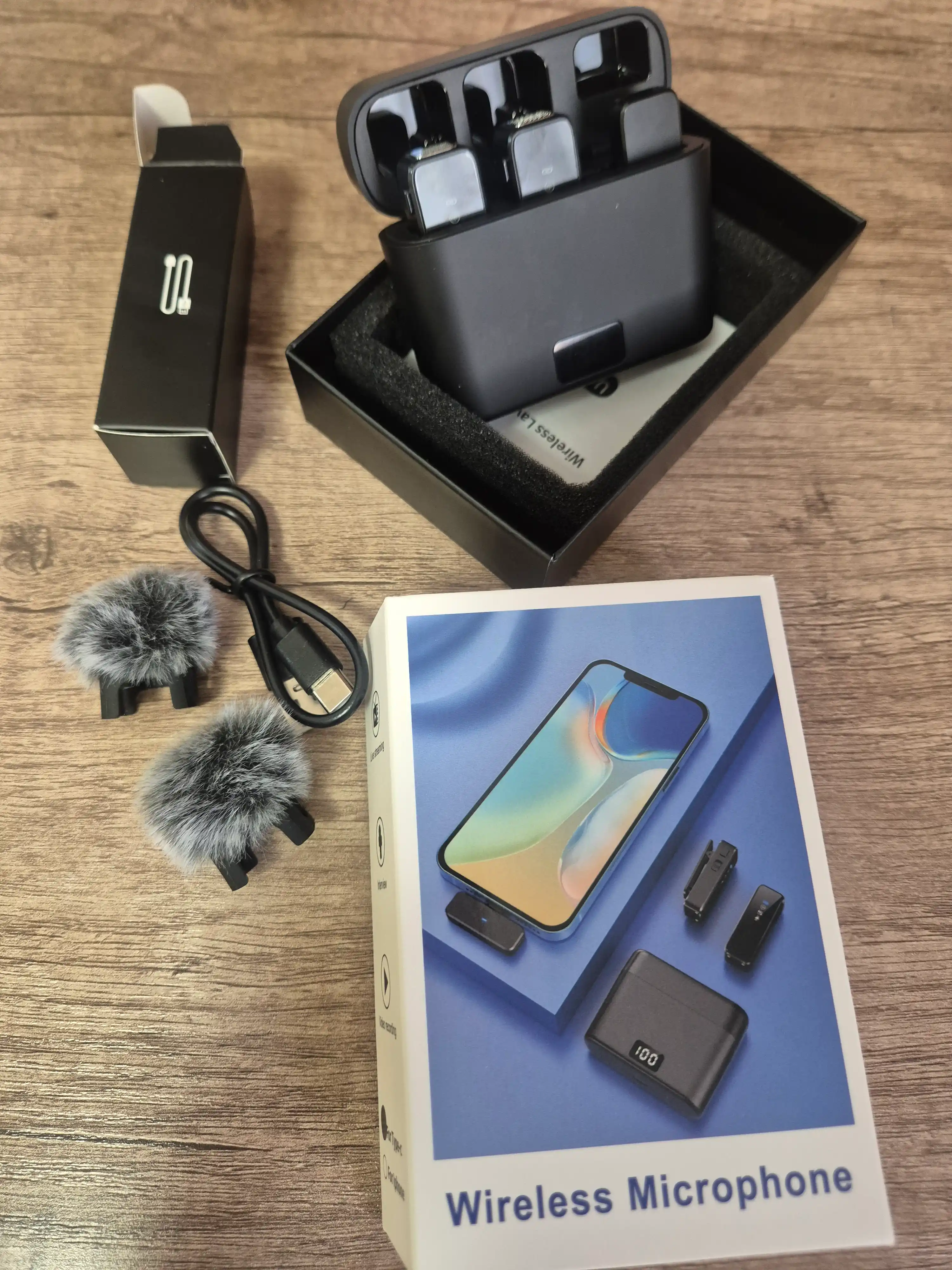 Беспроводной микрофон для телефона с шумоподавлением, петличка для iPhone и Android