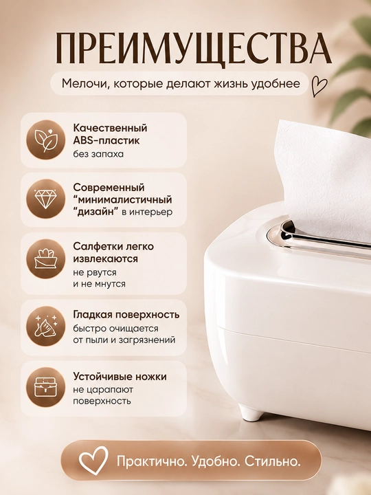Салфетница настольная для бумажных салфеток, пластиковый органайзер для кухни и дома