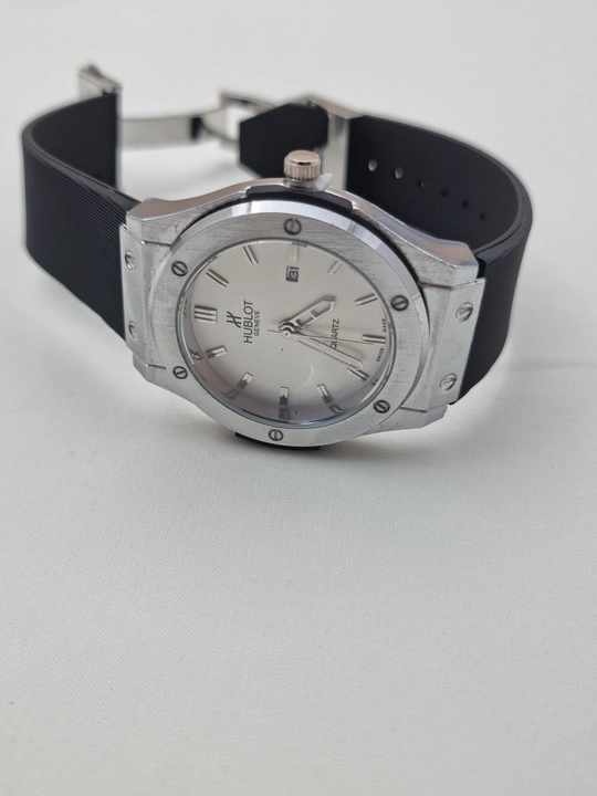 Erkaklar qo‘l soati Hublot Quartz – Mineral shisha, silikon remeshok, sana ko‘rsatkichi