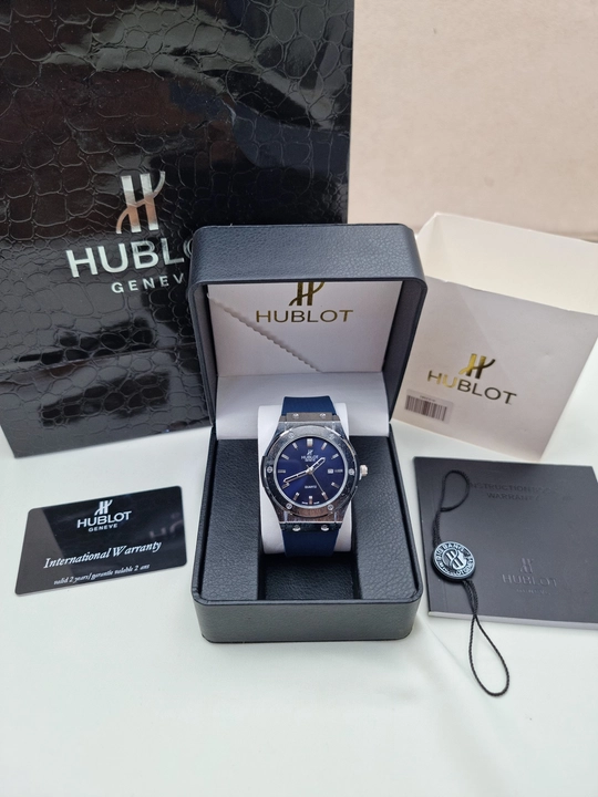 Erkaklar qo‘l soati Hublot Quartz – Mineral shisha, silikon remeshok, sana ko‘rsatkichi