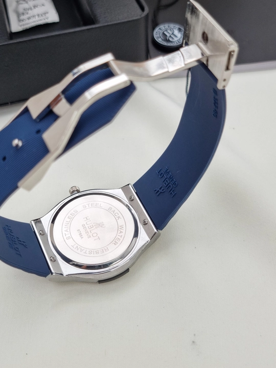 Erkaklar qo‘l soati Hublot Quartz – Mineral shisha, silikon remeshok, sana ko‘rsatkichi
