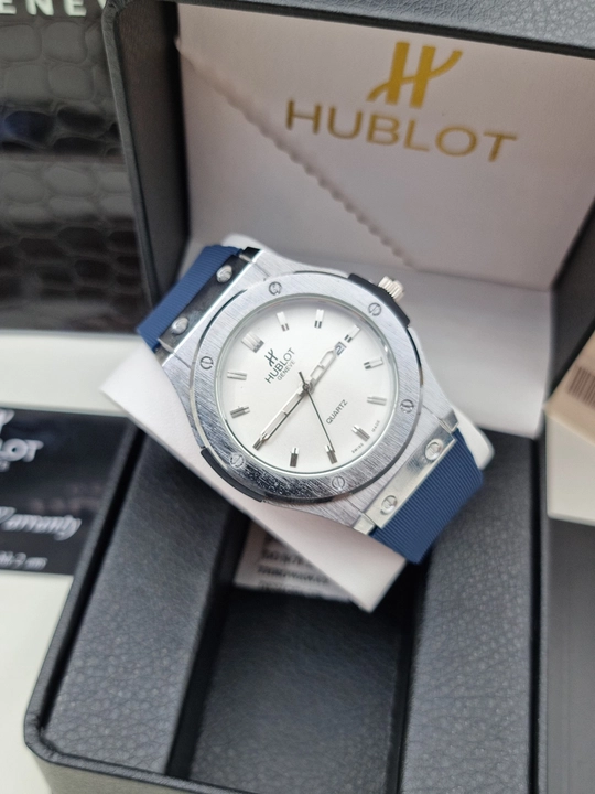 Erkaklar qo‘l soati Hublot Quartz – Mineral shisha, silikon remeshok, sana ko‘rsatkichi