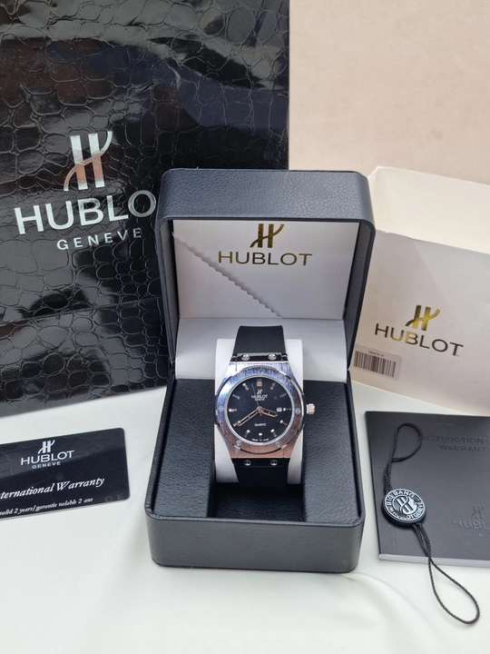 Erkaklar qo‘l soati Hublot Quartz – Mineral shisha, silikon remeshok, sana ko‘rsatkichi