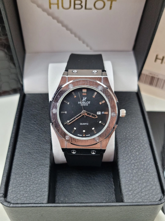 Erkaklar qo‘l soati Hublot Quartz – Mineral shisha, silikon remeshok, sana ko‘rsatkichi