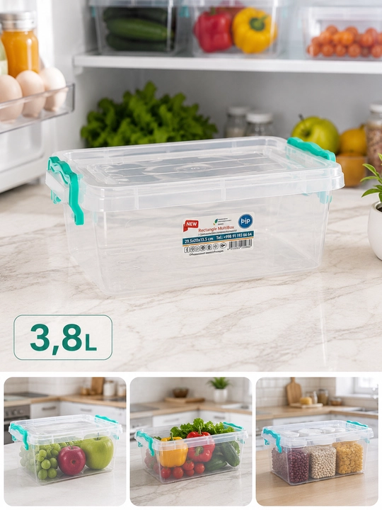 Контейнер, 1,2/2/3,8 л с крышкой для хранения продуктов