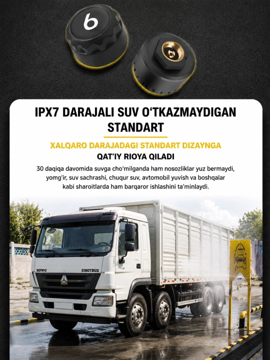 TPMS для грузовика, 6 датчиков, контроль давления и температуры шин, солнечная зарядка