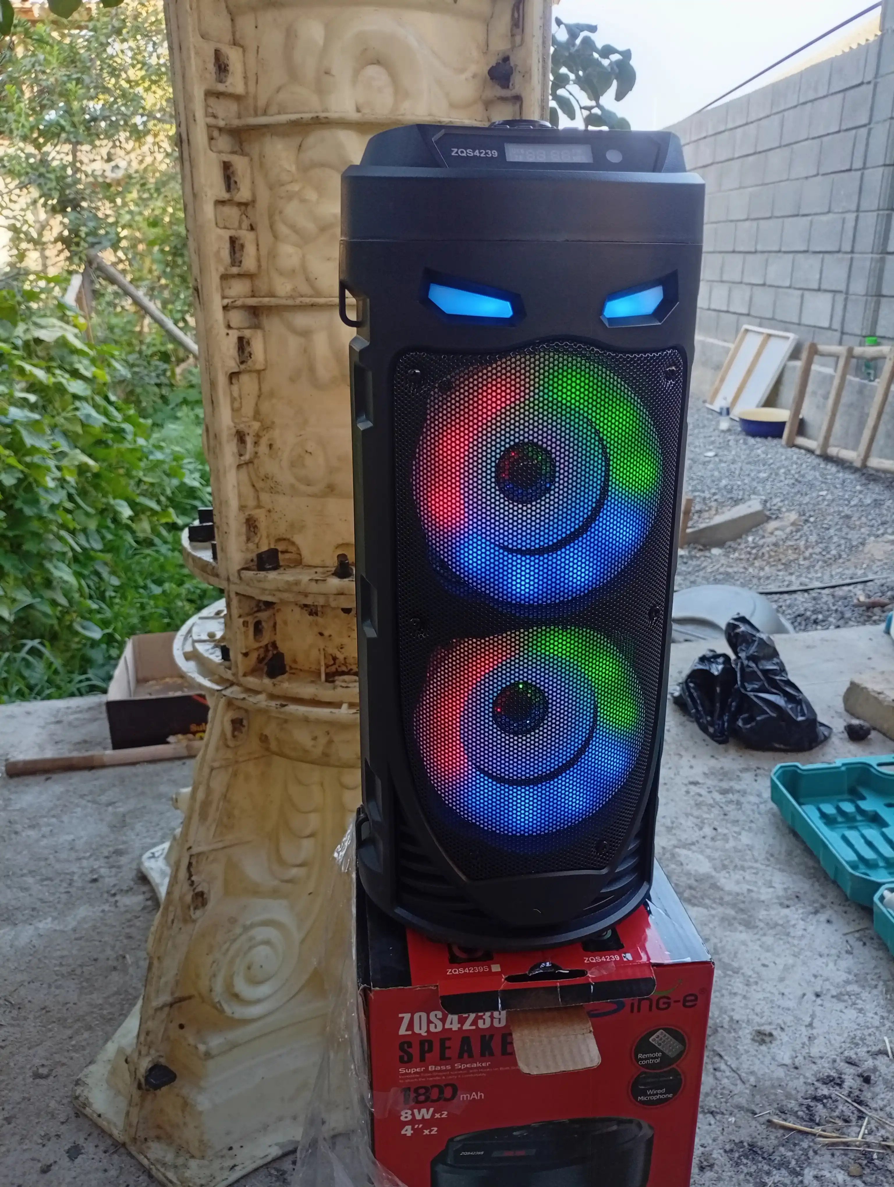 Katta Bluetooth simsiz kolonka, karaoke, RGB yoritish, mikrofon va pult bilan