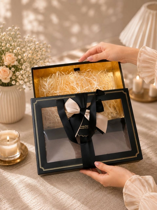 Sovg‘a qutisi oynali bantikli rozvi, malochniviy, jigarrang, ranglarda chiroyli gift box