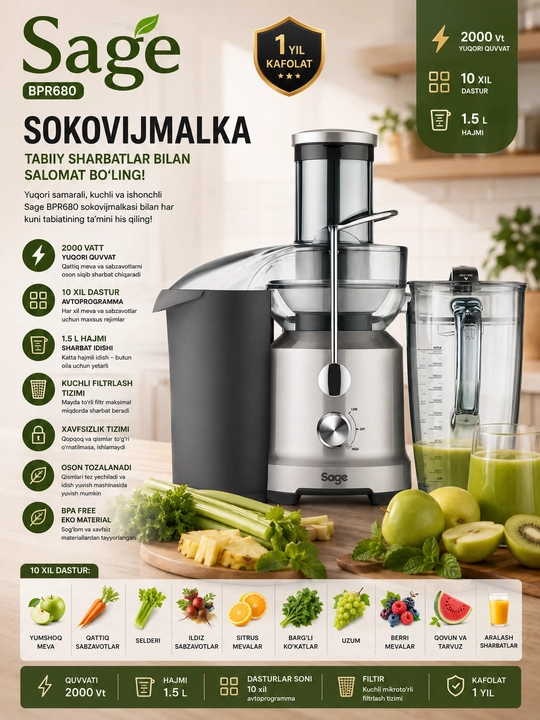 Sage Nutri Juicer™ Cold sharbat siqqichi - 