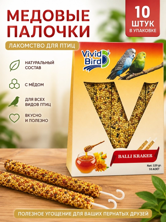 Медовые палочки для попугаев 10 шт