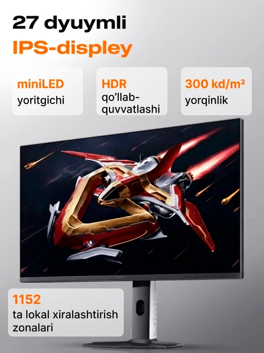 Redmi G Pro 27U Mini-LED 27" o'yin monitori 4K 160Hz / Full HD 320Hz professional PC