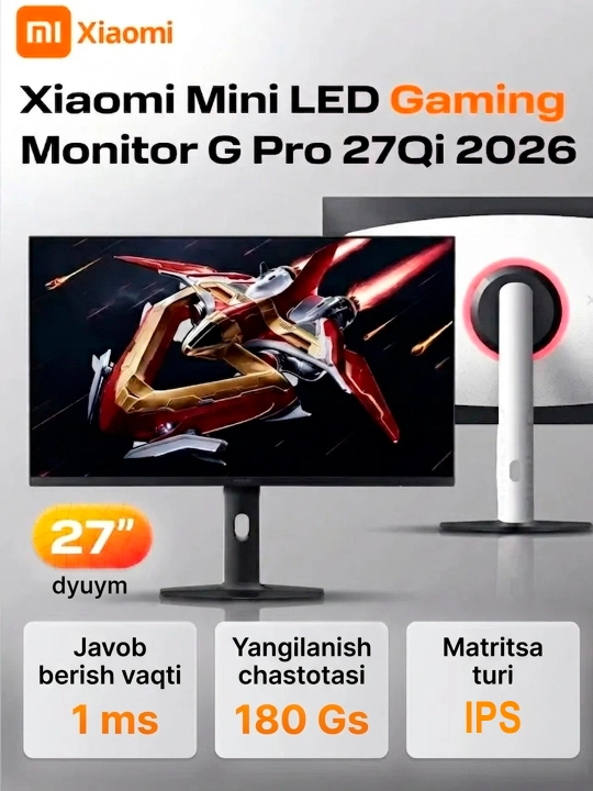 Redmi G Pro 27U Mini-LED 27" o'yin monitori 4K 160Hz / Full HD 320Hz professional PC - 