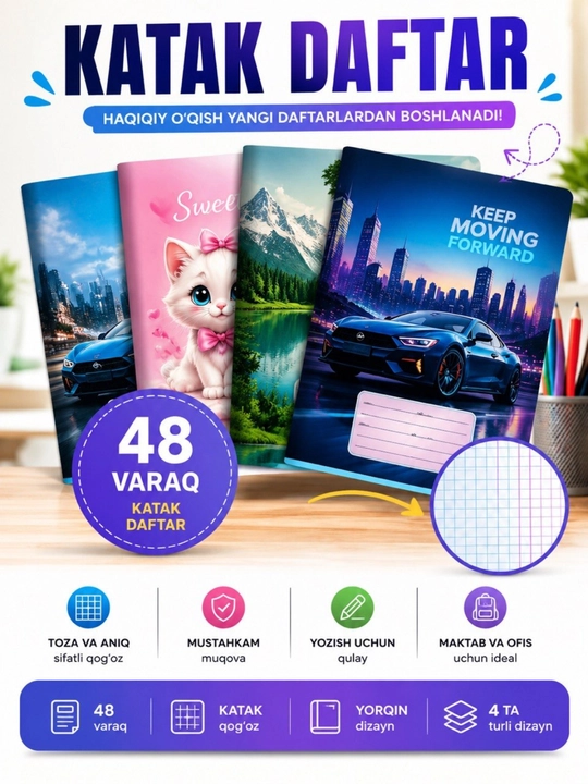 Daftar, 48 varaq, 5 va 10 dona - 