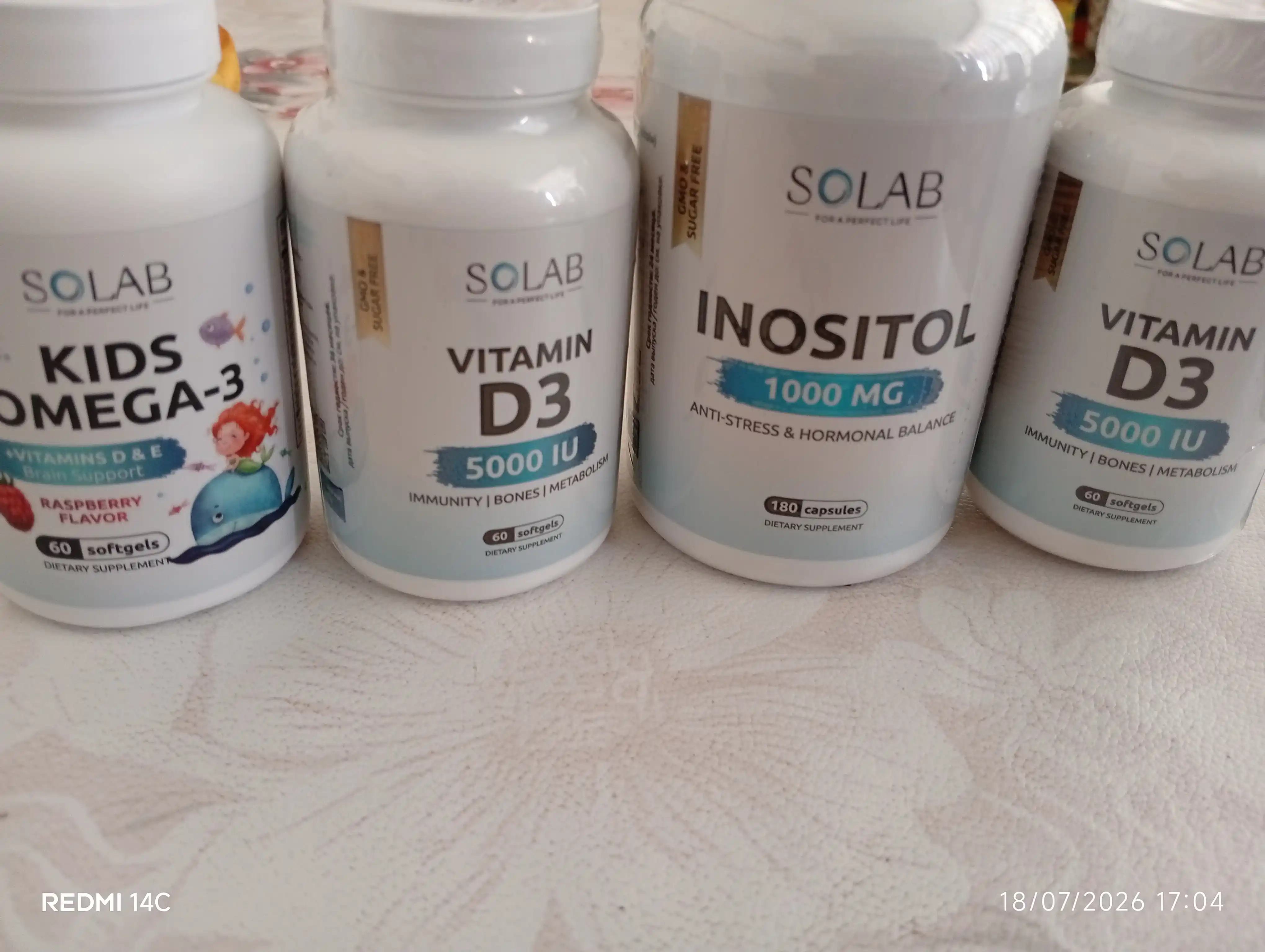 Vitamin D3 5000 ME, SOLAB, 60 kapsula