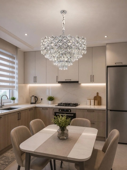 E27 kristalli osma qandil, LED, yashash xonasi, yotoqxona, oshxona uchun, zamonaviy  Q1356 - 