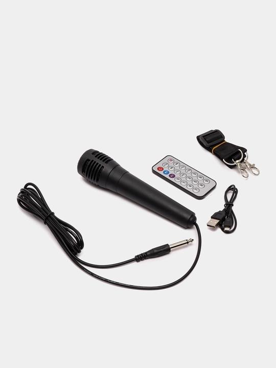Mikrofon va pultli simsiz Bluetooth karaoke RGB karnay