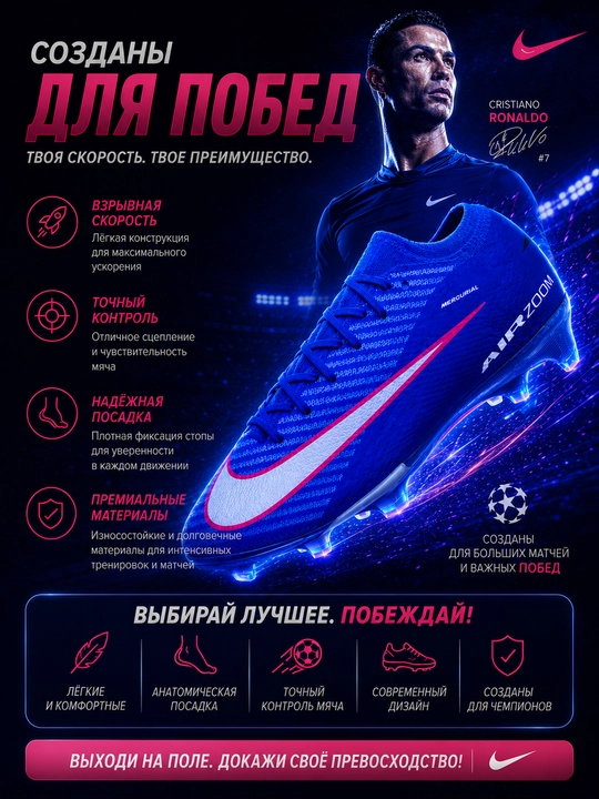 Futbol butslari, Nike, Mercurial butslari, CR7 butslari, paypoqli butslar, futbol uchun butslar