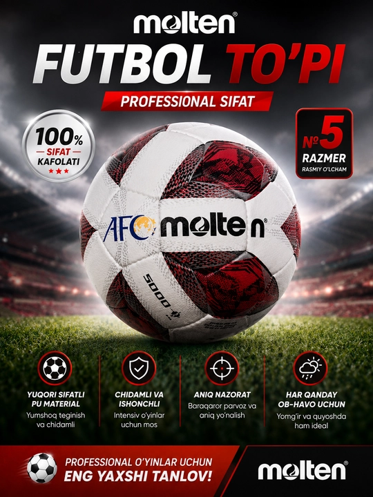 MOLTEN futbol uchun koptok - 