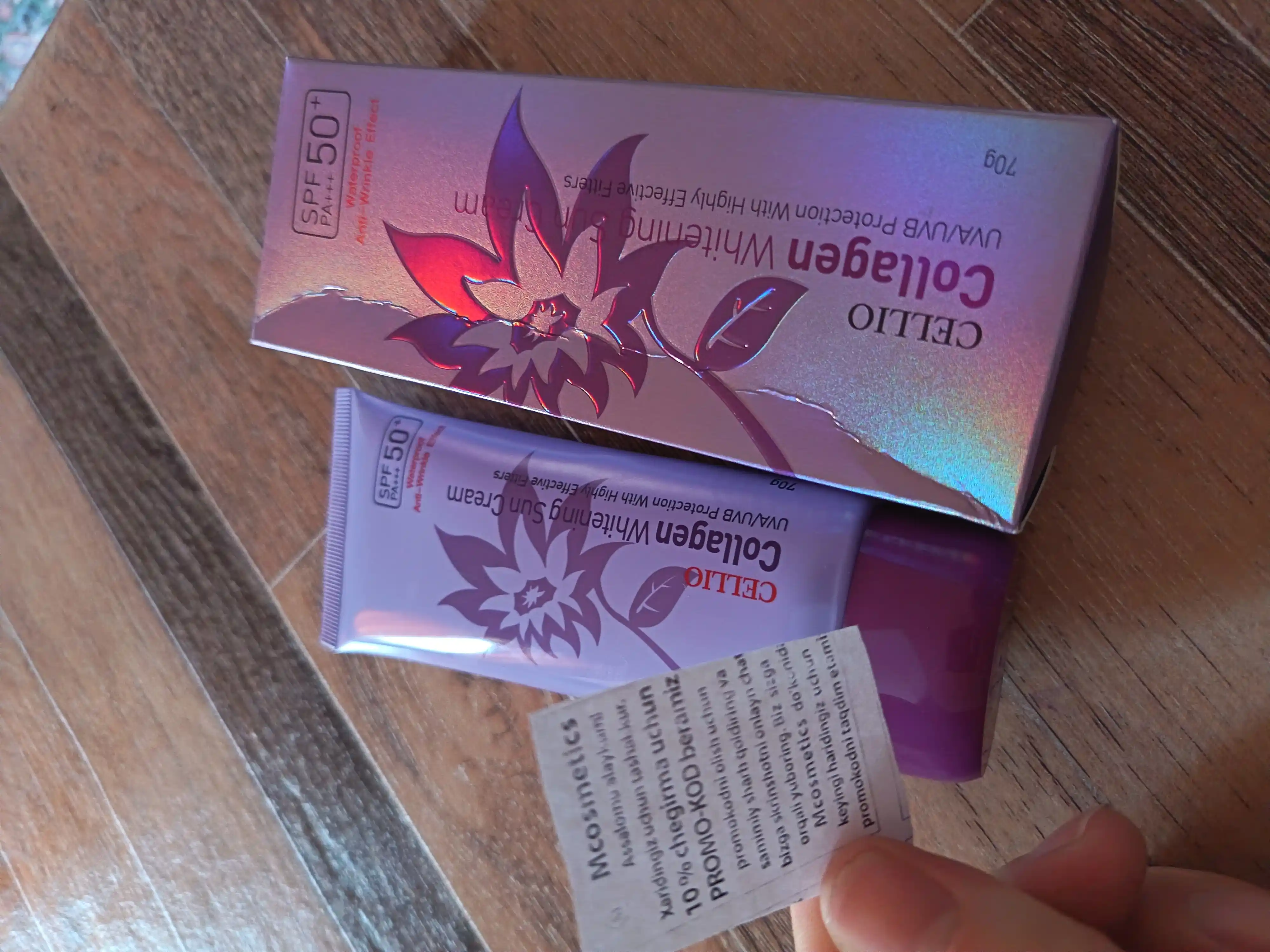 Quyoshdan himoya qiluvchi krem kollagen bilan, Cellio, yuz va tana uchun SPF 50+, 70 ml