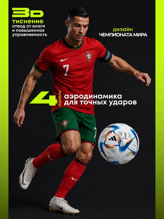 Спортивный футбольный мяч размер 5, для улицы и зала, игла в комплекте