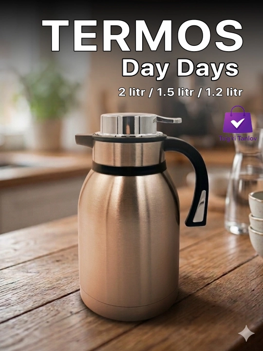 Термос Day Days, 2 л / 1.5 л / 1.2 л – для чая, кофе и горячих, холодных напитков