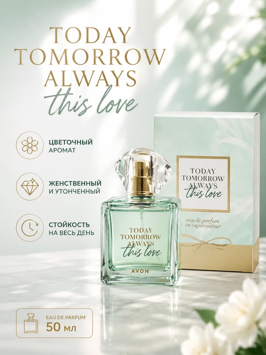 Парфюмерная вода Avon Today Tomorrow Always This Love для женщин 50 мл - 