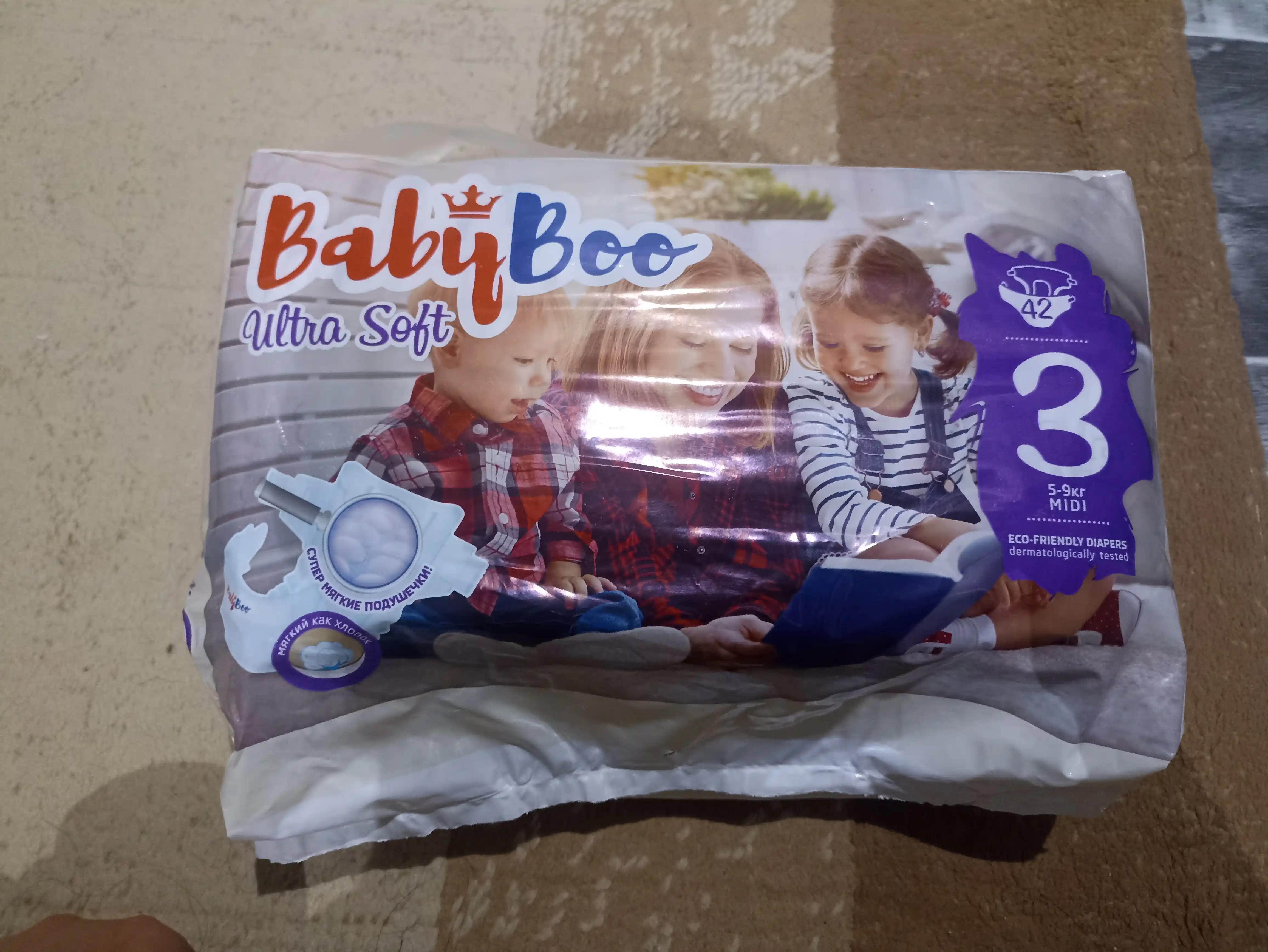 Детские подгузники BabyBoo UltraSoft №3, 5-9 кг, 42 шт