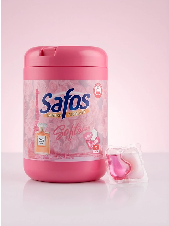 Капсулы для стирки Safos Soft Clean 77 шт с ароматом парфюма