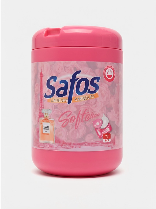 Капсулы для стирки Safos Soft Clean 77 шт с ароматом парфюма