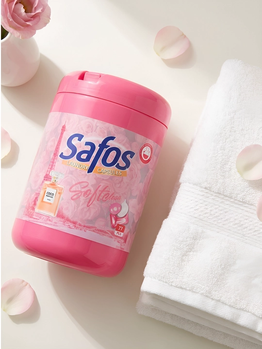 Капсулы для стирки Safos Soft Clean 77 шт с ароматом парфюма