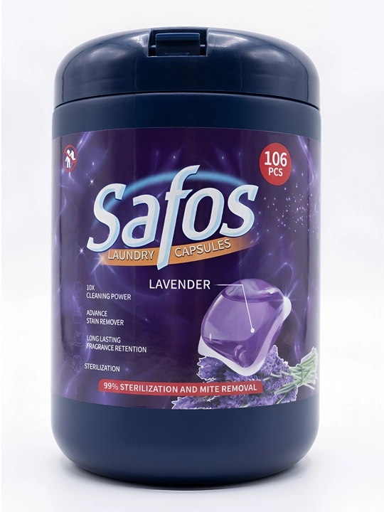 Капсулы для стирки Safos Lavender 106 штук антибактериальные с лавандой