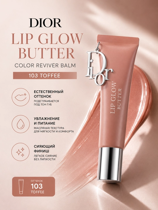 Увлажняющий бальзам для губ Dior Addict Lip Glow Butter 103 Toffee 10 мл - 