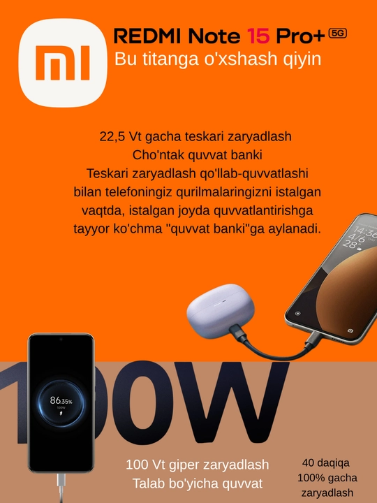 Redmi Note 15 Pro Plus 5G, 6500 мАч, Snapdragon® 7s 4-го поколения, камера 200 Мп, 100 Вт