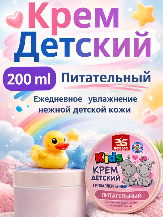 Yuz, tana va oyoqlar uchun namlovchi krem, kattalar va bolalar uchun, 200 ml
