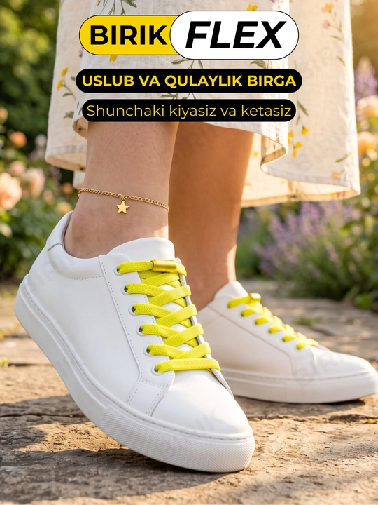 BIRIK FLEX elastik bog‘ichsiz shnurlar, 8 mm, fiksatorli